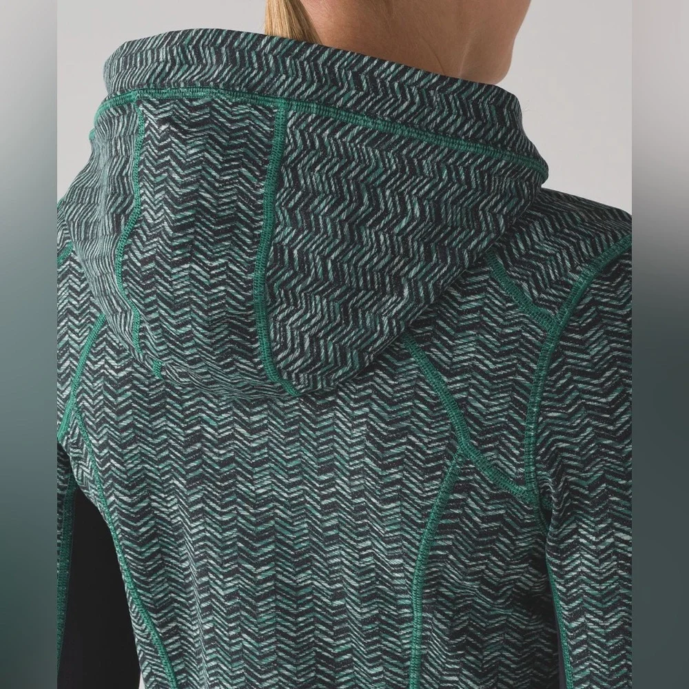 Lululemon Daily Practice Jacket Irregular Spacebone Sea Mist Deep Green / Black - Picture 8 of 16